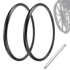 24 Universal Polyurethane Flat Free Wheelchair Rear Wheel Replacement Tire 1