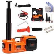 5 Ton Electric Car Jack Hydraulic Floor Jack 12V Extended Rod Inflator Pump LED