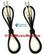 2 Pack 6ft 1/4" Instrument Guitar Bass Amp Keyboard Audio Cable Cord Wire VWLTW