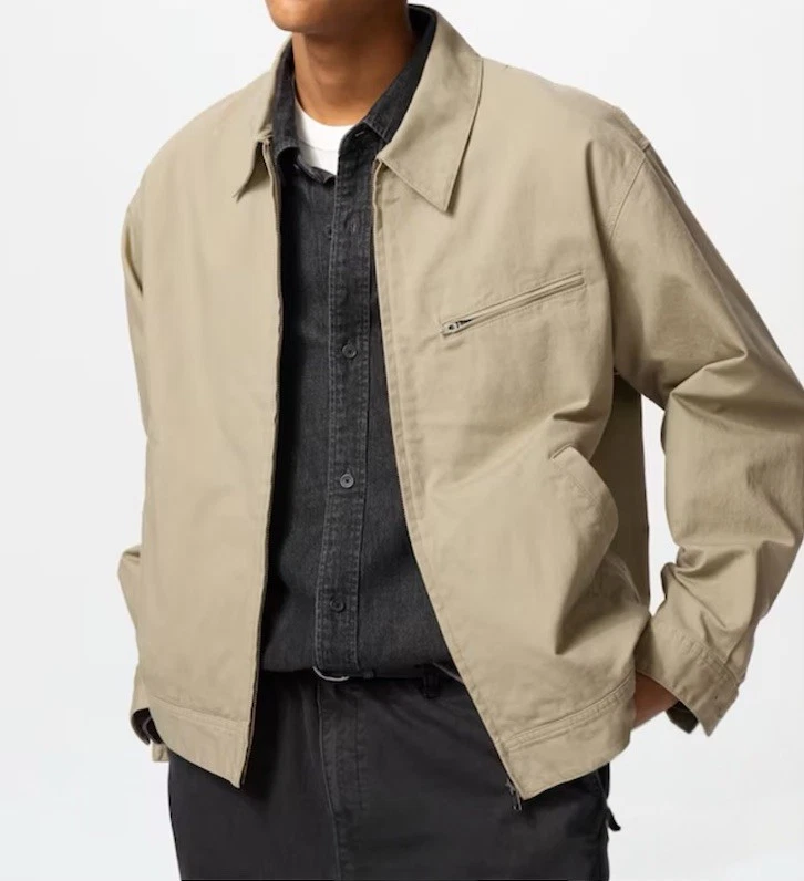 Uniqlo Zip-Up Blouson Beige Jacket Large Unisex Pockets New Work Wear Casual
Opens in a new window o