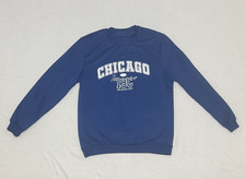 Chicago Herren Pullover Blau Rundhals Langarm...