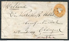 1899 India Stationery cover Oldenzaal Holland via Sea Post Office