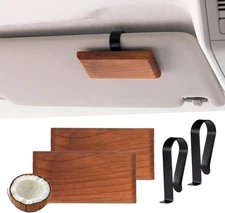 Yuoyar Wood Car Scents Air Freshener Visor Clips Diffuser Odors Eliminator, 2 Pa