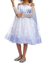Disney Frozen 2 Snow Queen Elsa Deluxe Light Up Costume 7-8 Missing hair clip