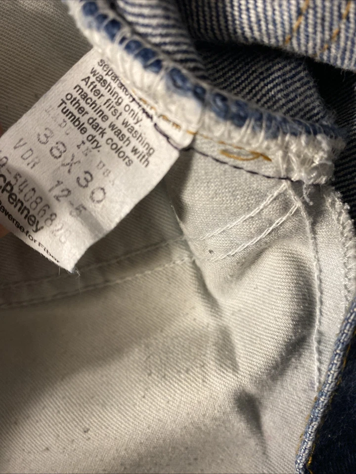 Vintage Men’s JC Penney Plain Pockets Blue Jeans Pants Made In USA - Image 2 of 4