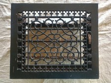 Cast Iron Register Grate Vent 10" x 12" Opening Black Adjustable Louvers WORK