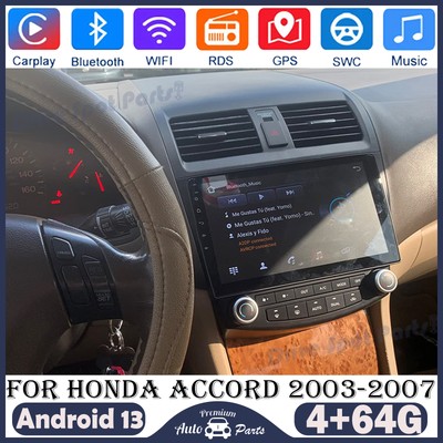 4+64G Android 13.0 Car Stereo Radio GPS Navi WIFI+Cam For Honda Accord 2003-2007