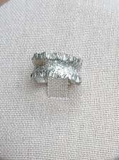 Adjustable Hand-Hammered Detail Sterling Silver Ring (one size fist most)