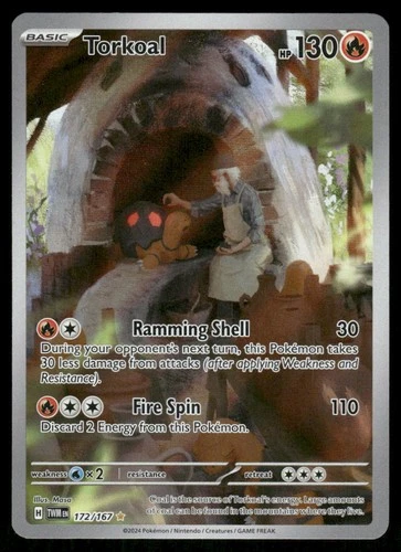 Pokemon Cards Torkoal 172/167 Twilight Masquerade Illustration Rare NM