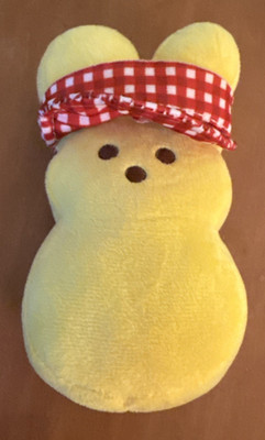 Just Born Peeps Plush Yellow Bunny with Red & White Visor 6''