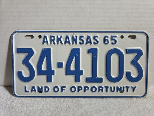 Vintage 1965 Arkansas License Plate - CROSS COUNTY