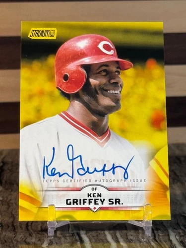 Ken Griffey Sr. 2025 Topps Stadium Club On Card Yellow Auto Reds HOF #SCBA-KG