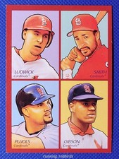 2009 Upper Deck Goudey 4-in-1 Red Ozzie Smith Albert Pujols Bob Gibson Ludwick