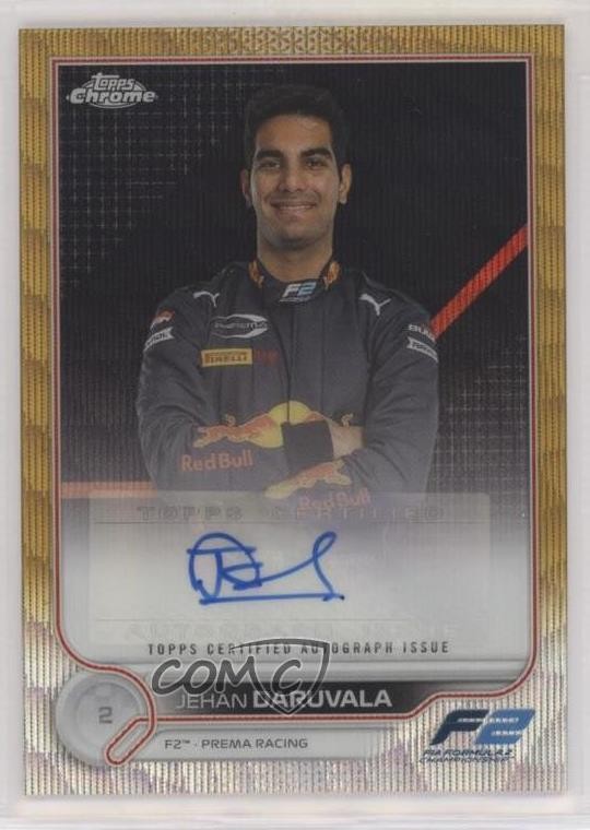 2022 Topps Chrome Formula 1 Gold Refractor 36/50 Jehan Daruvala Auto 0tj1