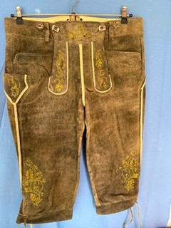 ORIG. MEINDL GRASEGGER Trachten Hirschleder Bundhose mit Hirschhornknöpfen Gr.26