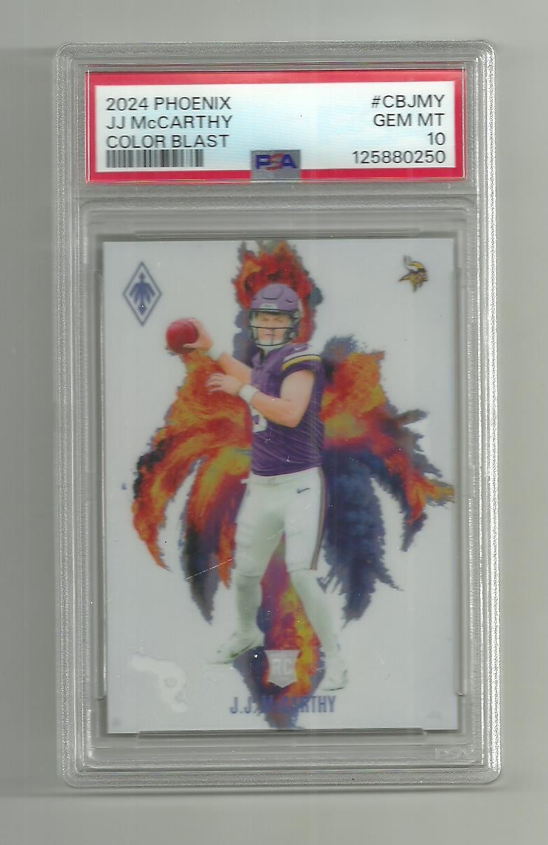 2024 PANINI PHOENIX FOOTBALL JJ McCarthy Color Blast Rc Rookie PSA 10