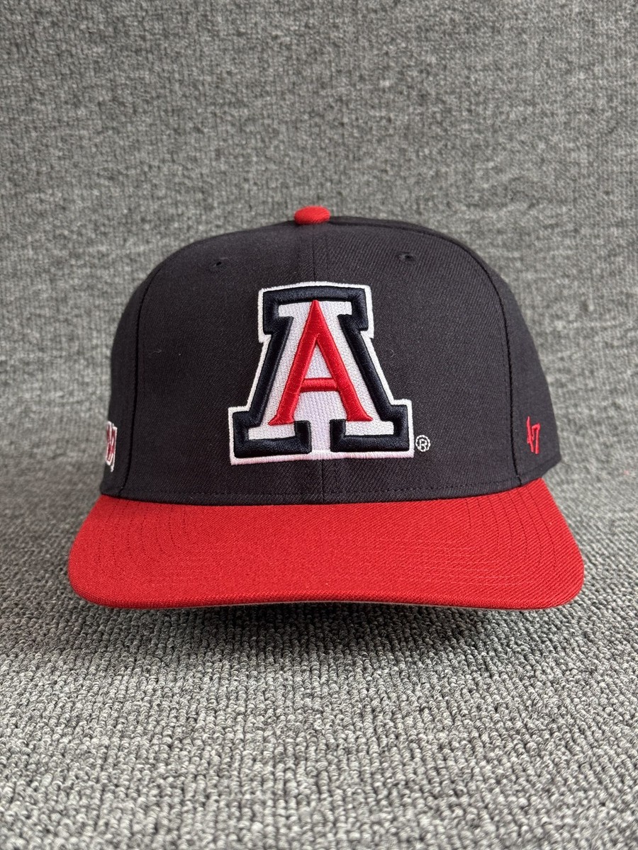 '47 Brand Arizona Wildcats Snapback Flat Brim Black Red OSFA NCAA Hat