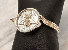 Artemide Ape Dea Greca Gioielli Argento Sterling Anello con Moneta
