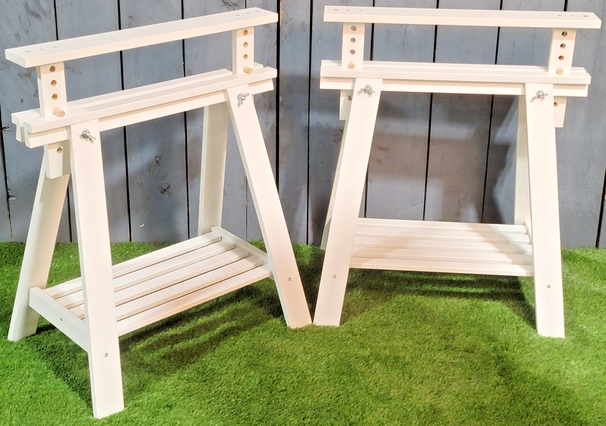 IKEA FINNVARD フィンヴァルド 脚 2脚セット IKEA 801.500.95 Finnvard Adjustable Trestle with Shelf - White for