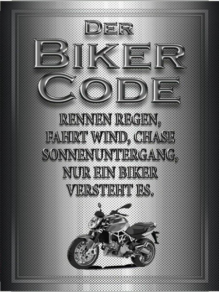 Holzschild 40X30 Cm Motorrad Biker Code Rennen Regen Wind Deko Geschenk Holz Sch-image