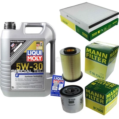 LIQUI MOLY, MANN-FILTER INSPEKTIONSKIT FILTER LIQUI MOLY ÖL 5L 5W-30 für Ford Kuga II DM2 1.5 EcoBoost