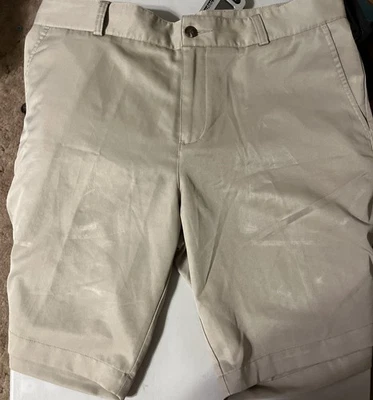 Adidas Climalite Shorts Mens 36 Beige Polyester Slash Pockets Flat Front - Image 1 of 4