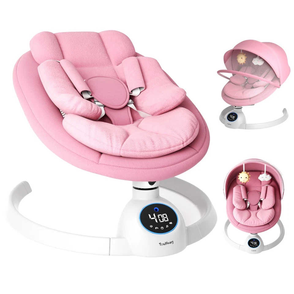 Baby Swing Electric Infant Rocker with Bluetooth & Remote 5 Speeds 10 Lullabies - Image 3 of 4