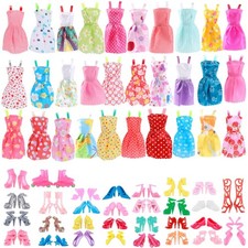 Barbie Doll Clothes Bundle Dresses Shoes Set and Accessories Girl Toy Gift UK ✅