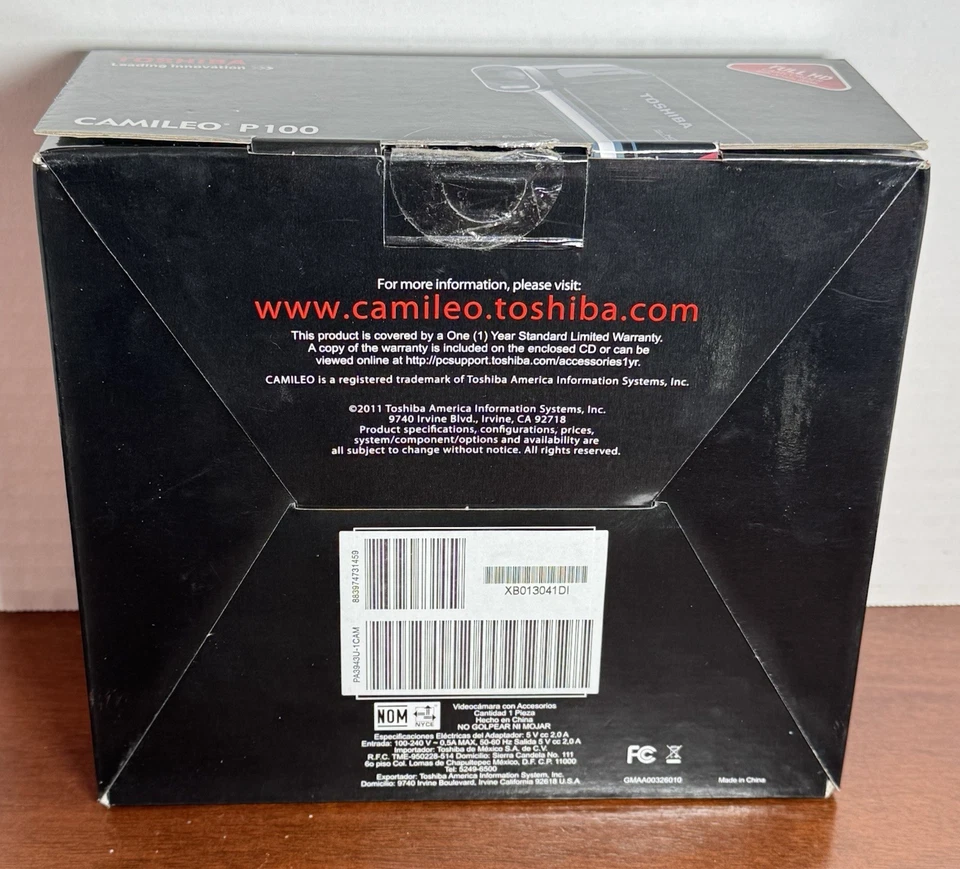Videocámara digital compacta HD negra Toshiba Camileo P100 - ¡Nueva caja abierta! Foto 4 de 4