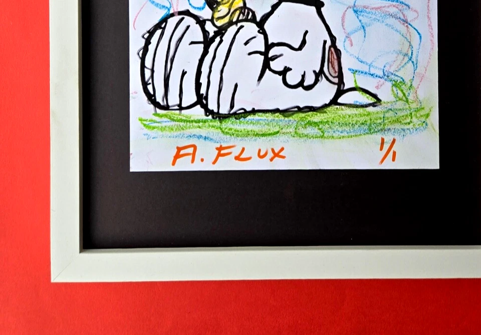 🔥 Aidan Flux Snoopy Loves You | Arte icônica de mídia mista 1/1 certificado de autenticidade assinado à mão - Imagem 4 de 4