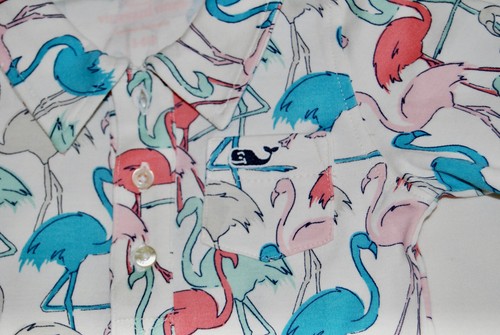 NWT Vineyard Vines Infant Boys Multicolor Flamingo Print LS Polo Romper 3-6M - Picture 4 of 13