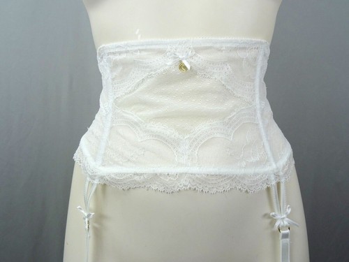 Chantelle 2766# Presage White Lace Garter Belt Size 1