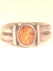 Amber Ring Southwest Vintage Sterling Silver Size 8.75