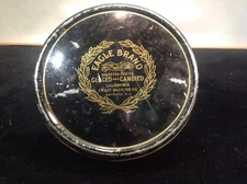 Vintage Eagle Brand Tin Can Black & Gold Glaced & Candied Fruit Co. Calif. &N.J.
