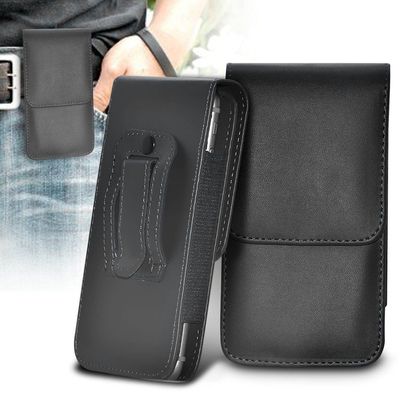 Vertikaler Gürtelclip Qualität Etui Holster Top Flip Case Halter schwarz