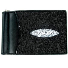 Stingray Leather Money Clip, Black, Brand New