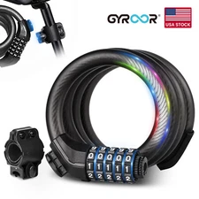 Security 5-Digit Resettable Combination Bicycle Lock for Bikes and Scooters 4FT