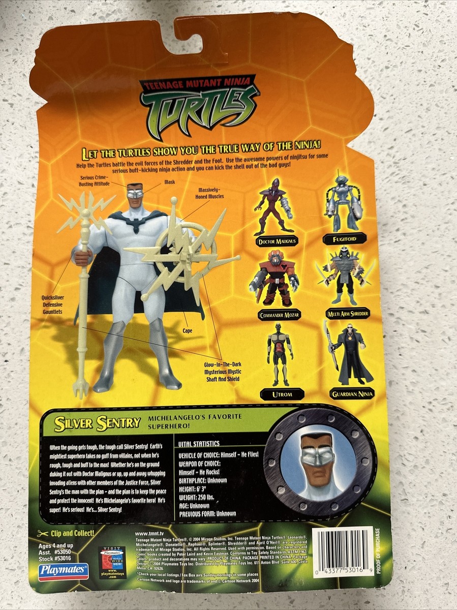 Teenage Mutant Ninja Turtles Silver Sentry Action Figures 2004 No