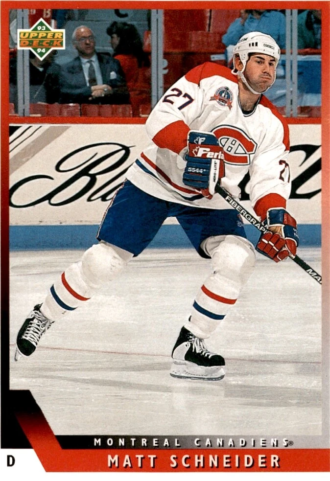 1993 Upper Deck #31 Mathieu Matt Schneider Montreal Canadiens