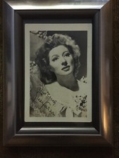 Vintage Hollywood 1940'sGreer Garson3 1/2" X 5" Pre-Print Autograph Photograph