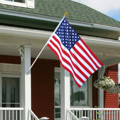 3x5 American USA Heavy Duty Outdoor Home Gold Eagle Pole Kit Flag