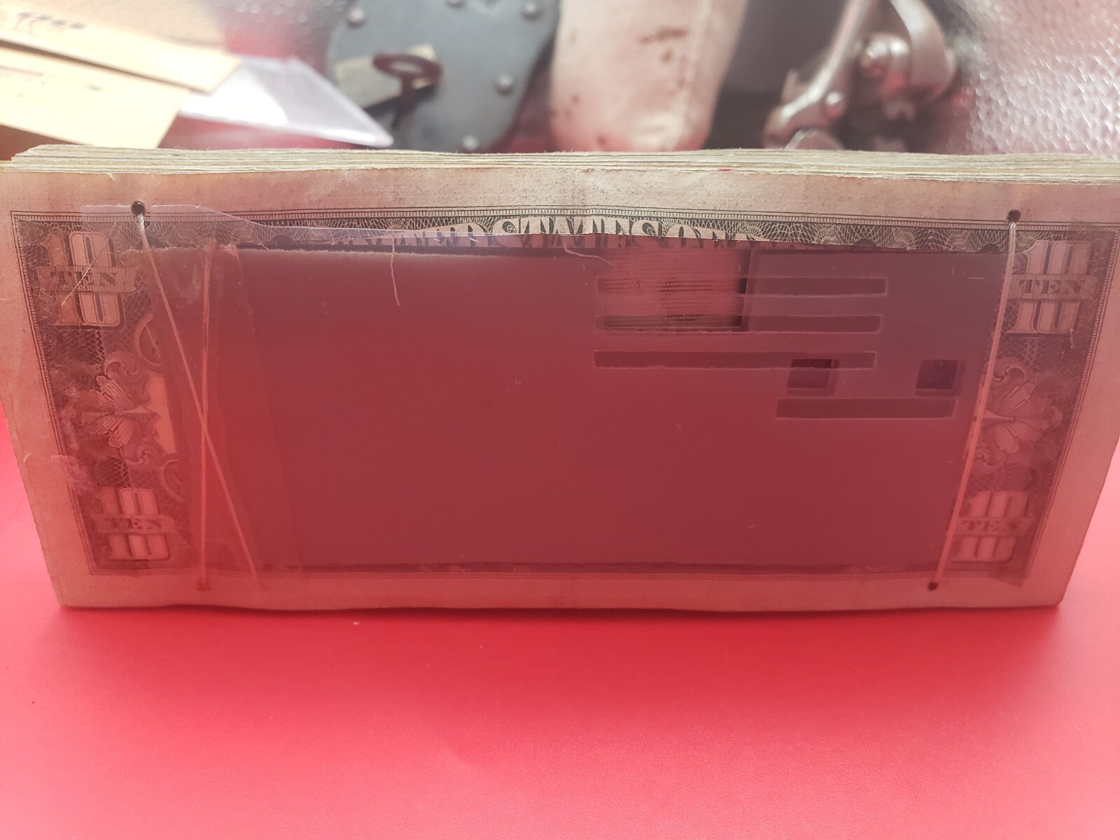 RARE $1000 STACK OF $10 BILLS SECURITY PACK BANK DYE TRACER $1K ...