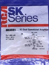 RCA SK3551 36V IC Dual Operational Amplifier