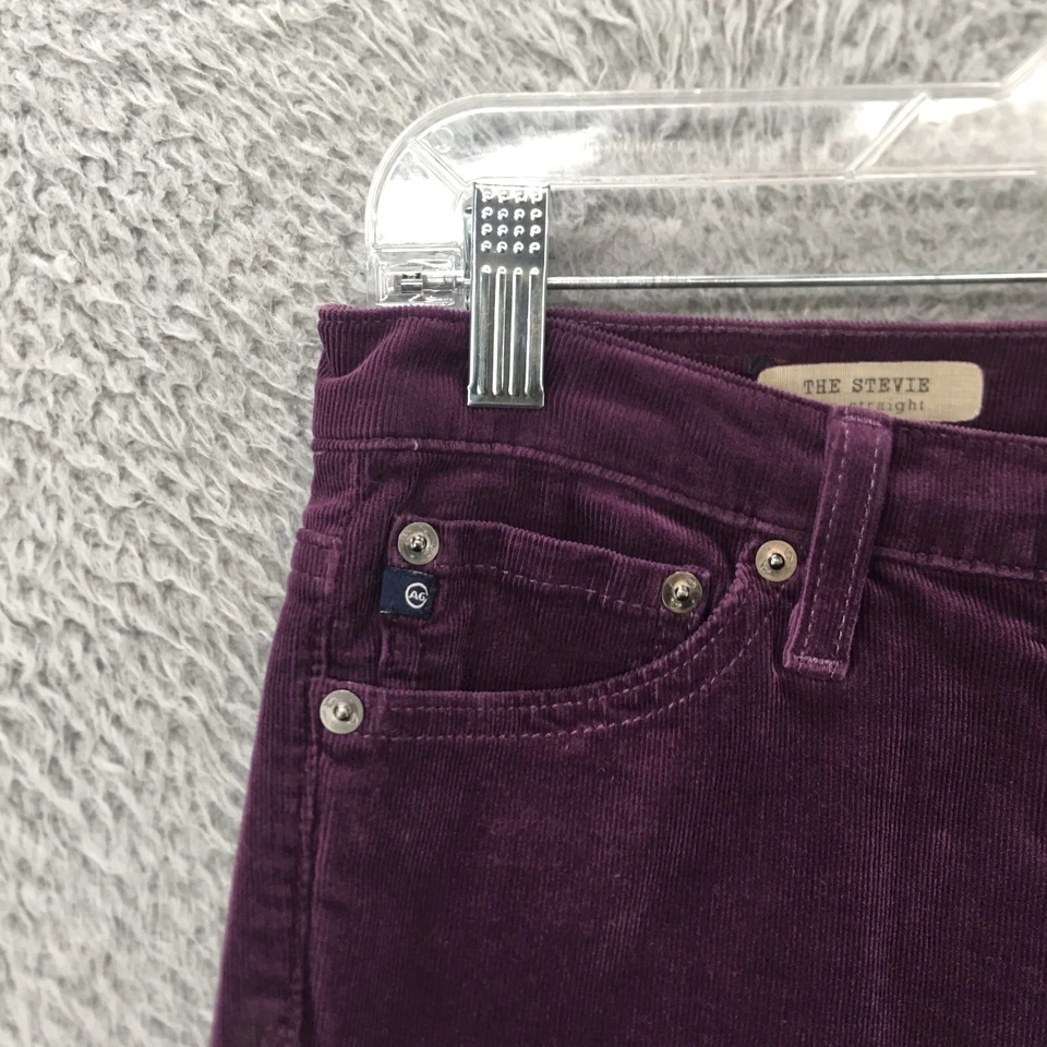 Adriano Goldschmied The Stevie 修身直筒灯芯绒裤子女式 25R 紫色 — 第 3/4 张图片