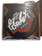 Corson Ceulemans Columbus Blue Jackets 2021 Draft Signed Puck