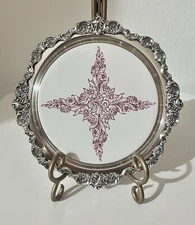 Wallace Baroque Silver Plated & Ceramic Trivet