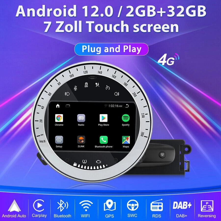 GPS Navi Autoradio für BMW Mini Cooper CarPlay DVD SWC WIFI DSP Android 11 DAB+  - Bild 2 von 4