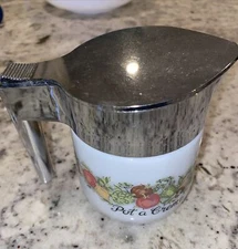 Vintage 1970s Gemco Corning Milk Glads Spice of Life Pot A Creme Creamer Bowl