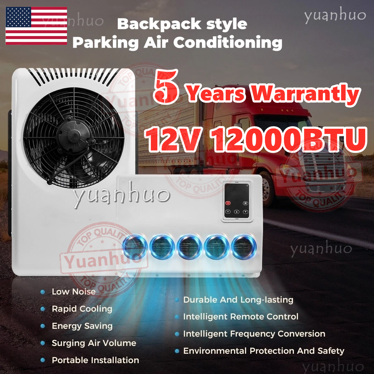 12V 12000BTU Split AC for Trucks Buses RVs and Caravans