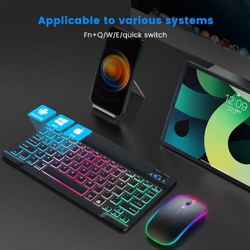 For Amazon Fire Max 11 Fire HD 10/10 Plus Backlit Bluetooth Keyboard With Mouse - Picture 8 of 32